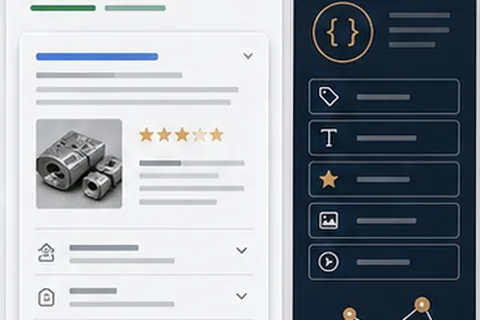 官網 SEO 與 GEO 搜尋優化示意 — 結構化資料與 FAQ rich snippet